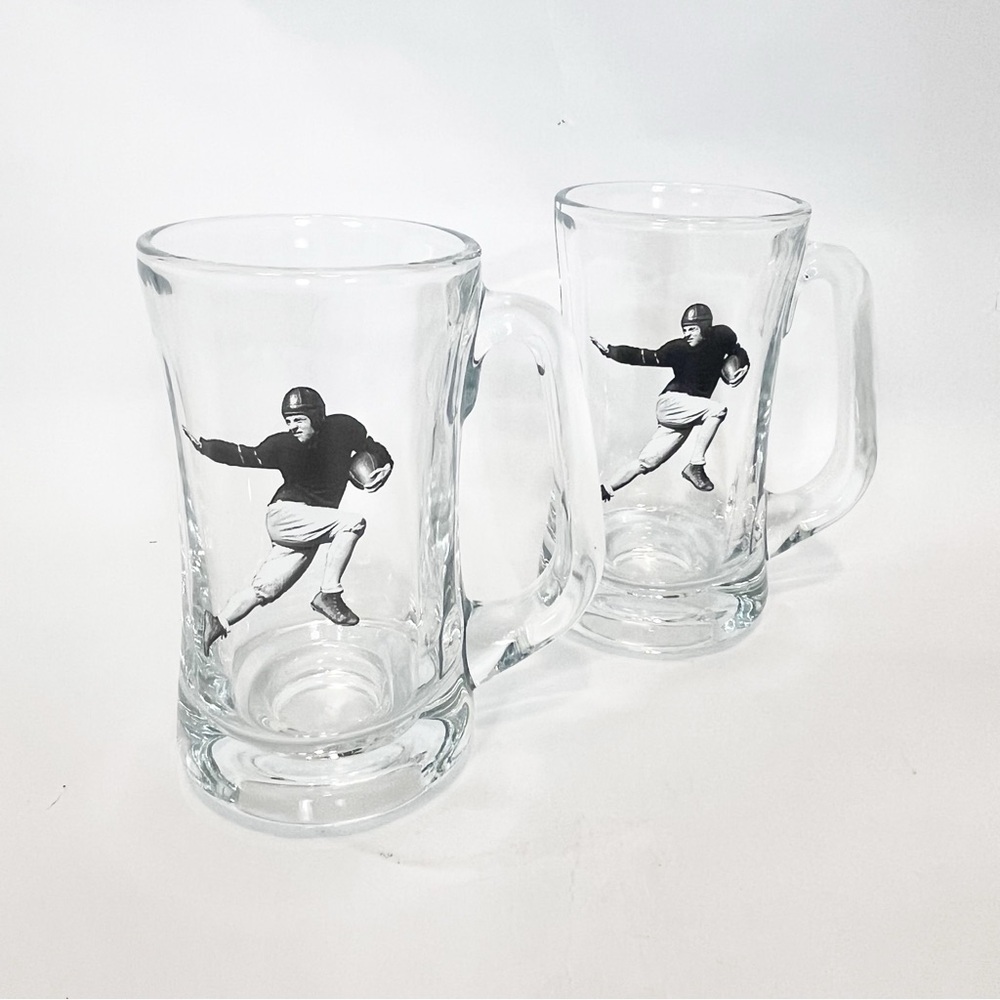 Libby Herman Jay Berwanger Heisman Heavy Glass Beer Mugs Football Sports 2